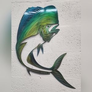 Mahi Mahi dolphine fish metal wall art